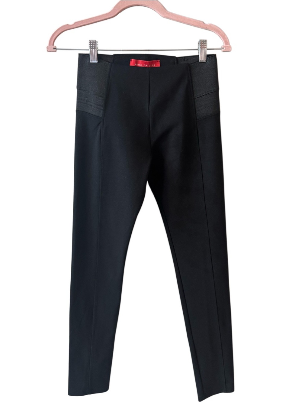 AKIRA Black Slim Trousers with Side Stretch Panels